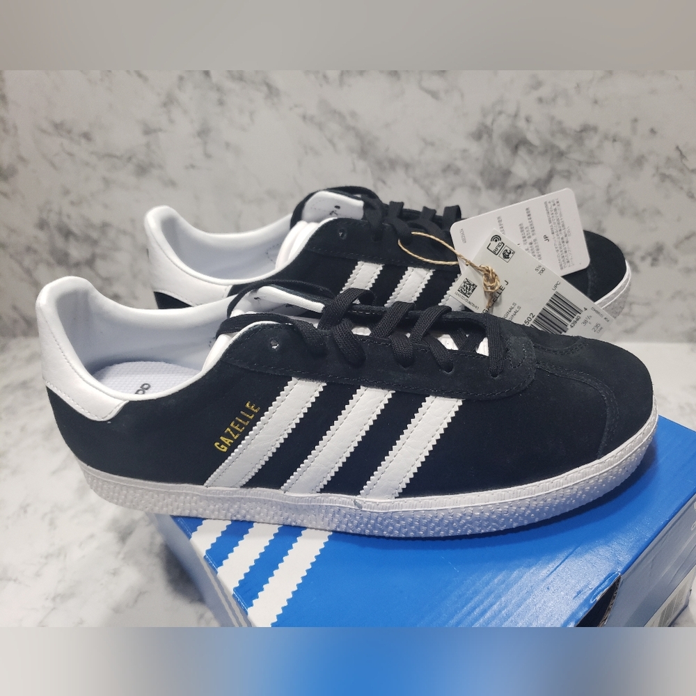 Adidas Big Kids Gazelle Black and White Sneakers